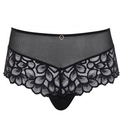 Panache Allure Deep Brief -alushousut Black & Latte Keskikorkeat pitsialushousut Allure-sarjaan. 36-46 10764-B&L