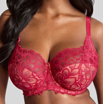 Panache Allure UW Full Cup -rintaliivit Raspberry Kaarituettu, toppaamaton, lähes täyskuppinen pitsiliivi. 65-90, E-M 10765-RAY