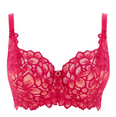 Panache Allure UW Full Cup -rintaliivit Raspberry Kaarituettu, toppaamaton, lähes täyskuppinen pitsiliivi. 65-90, E-M 10765-RAY