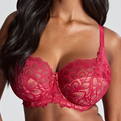 Panache Allure UW Full Cup -rintaliivit Raspberry Kaarituettu, toppaamaton, lähes täyskuppinen pitsiliivi. 65-90, E-M 10765-RAY