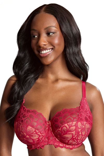 Panache Allure UW Full Cup -rintaliivit Raspberry Kaarituettu, toppaamaton, lähes täyskuppinen pitsiliivi. 65-90, E-M 10765-RAY