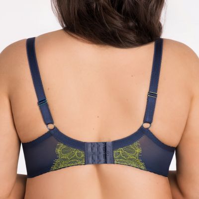 Gorsenia Arianna Soft -rintaliivit Navy & Lime Kaarituettu, toppaamaton meshliivi pitsiyksityiskohdilla. 70-95, D-J K798