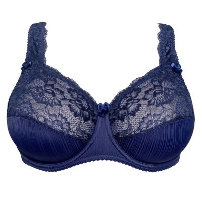 Plaisir Lingerie Beate Elegance UW Soft Full Cup -rintaliivit Dark Blue Kaarituettu, toppaamaton, joustopitsinen täyskuppiliivi. 80-110 D-H 619432-17/DAB