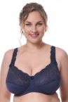 Plaisir Lingerie Beate Elegance UW Soft Full Cup -rintaliivit Dark Blue-thumb Kaarituettu, toppaamaton, joustopitsinen täyskuppiliivi. 80-110 D-H 619432-17/DAB