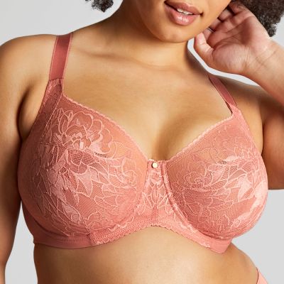 Sculptresse by Panache Dream UW Full Cup -rintaliivit Rose Pink Kaarituettu ja toppaamaton, täyskuppinen mesh- ja pitsiliivi. 75-105, E-O 10805-ROP