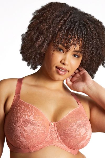 Sculptresse by Panache Dream UW Full Cup -rintaliivit Rose Pink Kaarituettu ja toppaamaton, täyskuppinen mesh- ja pitsiliivi. 75-105, E-O 10805-ROP