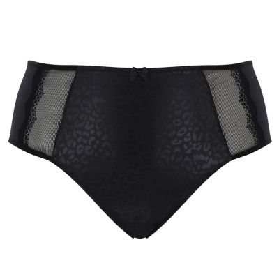 Sculptresse by Panache Esme Deep Brief -alushousut Black Animal Alushousut avarilla jalanteillä ja braziliantyylisellä leikkauksella. M/38 - 4XL/50 10924-BLA