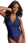 Panache Swimwear Faye NW Halterneck -uimapuku Ric Rac Navy (ENNAKKOTILAUS 27.1.)-thumb Kaaritueton niskan taakse solmittava kokouimapuku. 36-46 SW1950-RRNAY