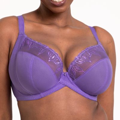 Curvy Kate Flare Full Cup Plunge -rintaliivit Amethyst Purple Kaarituettu, toppaamaton, täyskuppinen edestä syvään uurrettu meshliivi. 70-105, E-M CK-087101-AMP