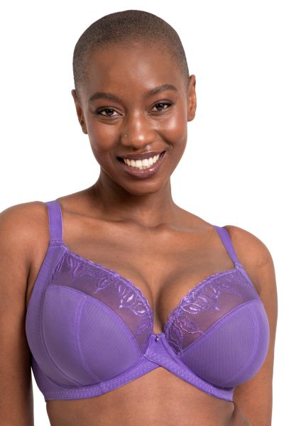 Curvy Kate Flare Full Cup Plunge -rintaliivit Amethyst Purple Kaarituettu, toppaamaton, täyskuppinen edestä syvään uurrettu meshliivi. 70-105, E-M CK-087101-AMP