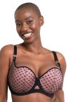 Curvy Kate Boost Heartbreaker UW Padded Balcony -rintaliivit Black/Pink-thumb Kaarituettu, topattu push up -balconette sydänkuosilla. 65-105, E-M CK-092-106-BPK