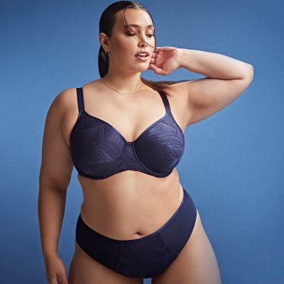 Sculptresse by Panache Illuminate UW Moulded NP -t-paitaliivit French Navy Kaarituettu, toppaamaton ja saumaton täyskuppinen t-paitaliivi. 75-105, D-M 10701-FRY