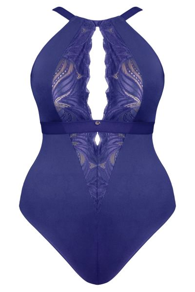 Scantilly by Curvy Kate Indulgence in Lace -pitsibody Deep Blue Kaaritueton body säädettävillä olkaimilla E-L-kuppikolle S/36-38 - 3XL/56-58 ST-010-704-DBU