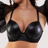 Playful Promises Iris UW Padded Plunge -rintaliivit Black Leatherette-thumb Kaarituettu, topattu plungeliivi keinonahkamateriaalista. 65-100, D-K PP-3316-BLE