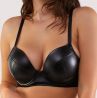 Playful Promises Iris UW Padded Plunge -rintaliivit Black Leatherette-thumb Kaarituettu, topattu plungeliivi keinonahkamateriaalista. 65-100, D-K PP-3316-BLE