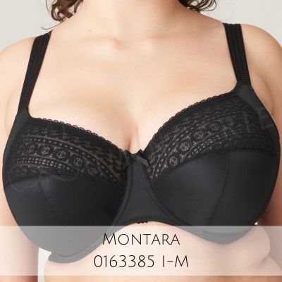 PrimaDonna Montara UW Full Cup -rintaliivit Black Kaarituettu, toppaamaton täyskuppinen liivi sivutuella. 70-110, D-M 01633-80/85-ZWA