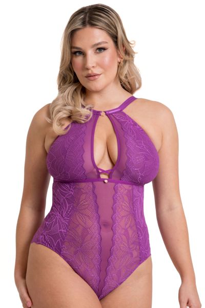 Scantilly by Curvy Kate Opulence -pitsibody Mystic Purple Kaaritueton body säädettävillä olkaimilla E-L-kuppikolle. S/36-38 - 2XL/52-54 ST-038-704-MPU