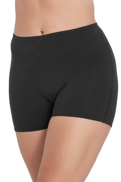 Miss Mary Organic Cotton Shorty -bokserihousut musta Korkeavyötäröiset shortsimalliset alushousut pienellä lahkeella. 34/36 - 54/56 8423-06/BLK