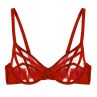 Playful Promises Ramona UW Strap & Mesh -rintaliivit Ruby Red Satin-thumb Kaarituettu, toppaamaton meshliivi remmiyksityiskohdilla. 65-100, D-K PP-3220-RR