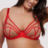 Playful Promises Ramona UW Strap & Mesh -rintaliivit Ruby Red Satin-thumb Kaarituettu, toppaamaton meshliivi remmiyksityiskohdilla. 65-100, D-K PP-3220-RR