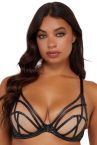 Playful Promises Ramona UW Strap & Mesh -rintaliivit Black Leatherette-thumb Kaarituettu, toppaamaton meshliivi remmiyksityiskohdilla. 65-100, D-K PP-3220-L