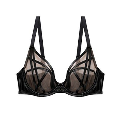 Playful Promises Ramona UW Strap & Mesh -rintaliivit Black Leatherette (ENNAKKOTILAUS 18.9.) Kaarituettu, toppaamaton meshliivi remmiyksityiskohdilla. 65-100, D-K PP-3220-L