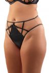 Playful Promises Ramona Strap & Mesh HW Brief -alushousut Black Leatherette (ENNAKKOTILAUS 18.9.)-thumb  38 - 54 PP-HWB-3220-L