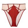 Playful Promises Ramona Strap & Mesh HW Brief -alushousut Ruby Red Satin-thumb  38 - 54 PP-HWB-3220-RR