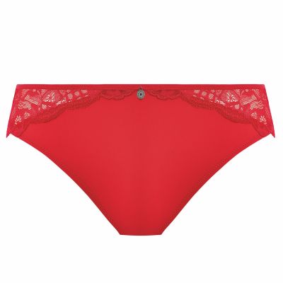 Fantasie Reflect Midi Brief -alushousut Red Normaalivyötäröiset alushousut pitsikoristeilla. XS-2XL FL101850-RED