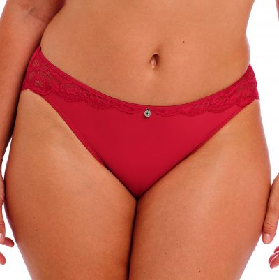 Fantasie Reflect Midi Brief -alushousut Red Normaalivyötäröiset alushousut pitsikoristeilla. XS-2XL FL101850-RED