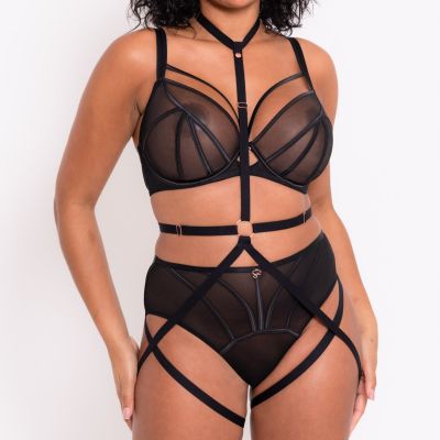 Scantilly by Curvy Kate Rules of Distraction Body Harness -vartalokoru Black Säädettävä remmivartalokoriste. One size ST026708-BLK