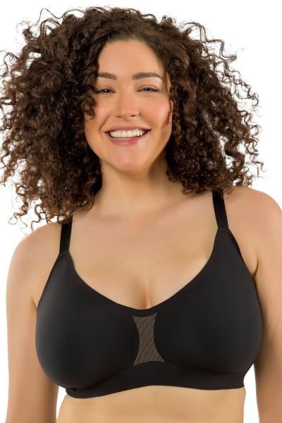 Parfait Simplicity Wire-Free -rintaliivit Black Kaaritueton ja saumaton braletteliivi irrotettavilla toppauksilla ja muunneltavilla olkaimilla. 65-95, D-L P2400-BLK