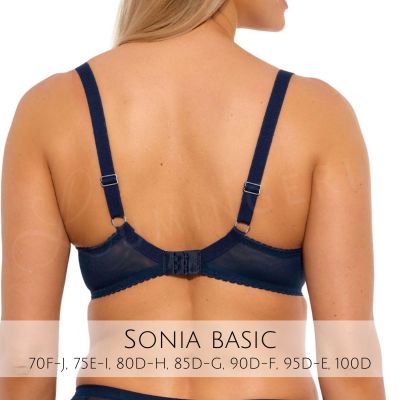 Gaia Lingerie Sonia Semi Soft -rintaliivit Navy Blue Puolitopattu ja kaarituettu liivimalli. 70-105, D-L BS-1058-GRA