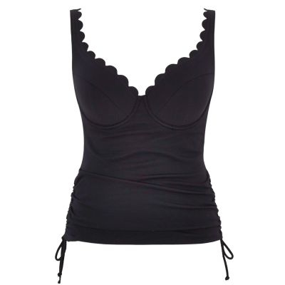 Panache Swimwear Spirit UW Plunge -tankini Black Kaarituettu tankini säädettävillä sivuilla. 65-85, F-M SW1781-BLK