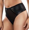 Parfait Stevie HW Thong -stringit Black Faux Leather (ENNAKKOTILAUS 8.11.)-thumb Korkeavyötäröiset stringit Stevie-sarjaan. S/36-38 - 3XL/56-58 P50124-BLK