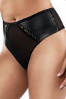 Parfait Stevie HW Thong -stringit Black Faux Leather (ENNAKKOTILAUS 8.11.)-thumb Korkeavyötäröiset stringit Stevie-sarjaan. S/36-38 - 3XL/56-58 P50124-BLK