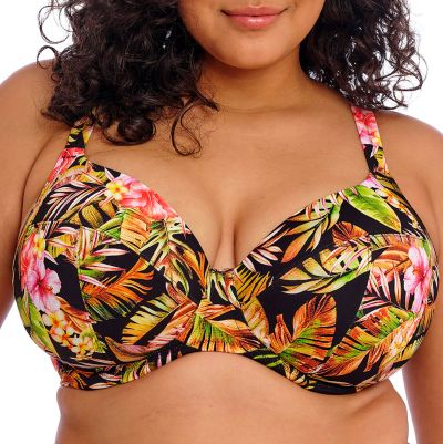 Elomi Tiger Valley UW Plunge -bikiniliivit Black Kaarituettu edestä avara plungemallinen bikiniliivi. 75-100, E-L ES802306-BLK