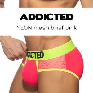 Addicted Neon mesh brief pinkki