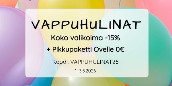 Vappuhulinat: koko valikoima -15% ja Pikkupaketti Ovelle 0€
